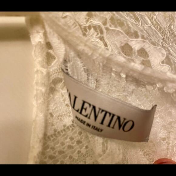 Valentino Lace Short Sleeve Shirt White size 6 - Picture 7 of 10